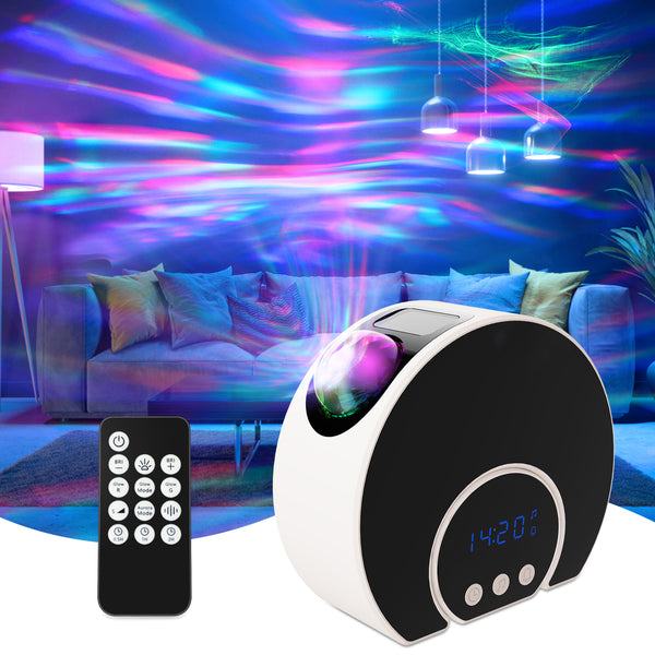 Aurora Projector Moonshape Music Projector Light Lamp (White)